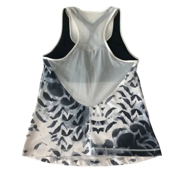 Lululemon Dance To Yoga Tank Pretty Plume Angel Wing Black / Black - Picture 9 of 16